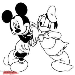 Marvelous Mickey Mouse Friends Printable Coloring Pages Disney Book Drawing Baby Donald Minnie Duck Original
