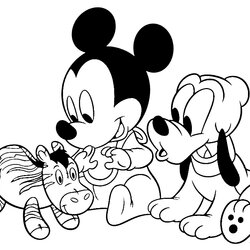 Out Of This World Mickey And Friends Coloring Pages At Free Printable Pluto Mouse Baby Disney Minnie Color