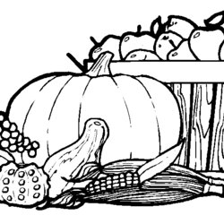 Thanksgiving Coloring Pages Learn To Printable Autumn Pumpkins Fall Fruits Fruit Turkey Vegetables Kids