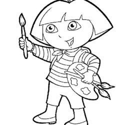 Dora Coloring Pages Learn To Posted