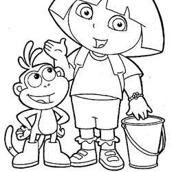 Print Download Dora Coloring Pages To Learn New Things