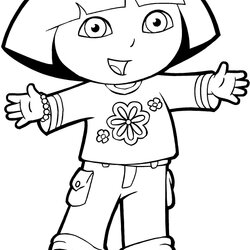 Magnificent Dora The Explorer Coloring Pages Printable Click Colouring