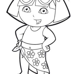 Wonderful Dora The Explorer Coloring Pages Super Book Colouring Kids Pictures