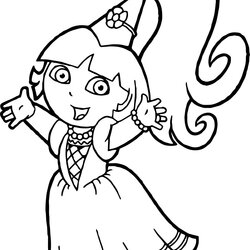 Terrific Dora Image Coloring Page Pages Princess