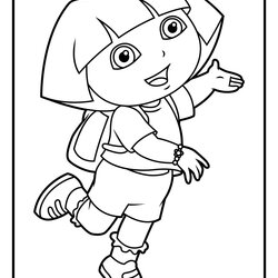 Excellent Dora Coloring Pages Diego Kids Printable Sketch Explorer Colouring Color Sheets Drawing Friends