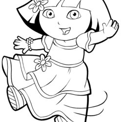 Brilliant Dora Coloring Page Pages Explorer Browser Window Print The