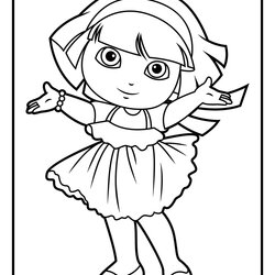 Very Good Dora Coloring Pages Diego Printable Funny Drawing Explorer Color Monster Printing Pitch Perfect