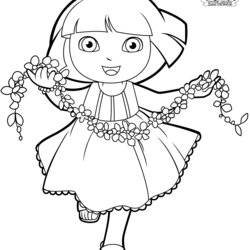 Sterling Dora Coloring Pages Backpack Diego Boots Print And Color Explorer Colouring Sheets Flower Kids