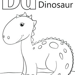 Great Alphabet Coloring Pages At Free Download Dinosaur Letter Preschool Printable Animals Extinct Sheets