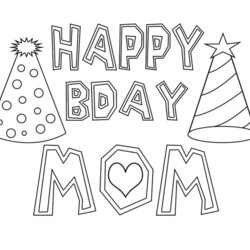 Spiffing Happy Birthday Mom Coloring Pages Free Printable Mummy