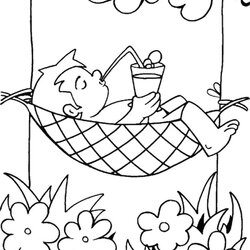 Summer Coloring Pages Best Images Free Printable Hammock