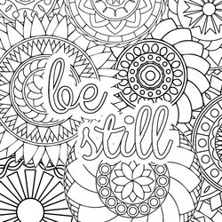 Super Anti Stress Coloring Pages Abstract Quote Relief Mandala Zen Printable Inspirational Book Grown Ups