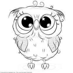 Cute Owl Coloring Pages Free Instant Download Baby Owls Colouring Drawing Girls Animal Sheets Super Family