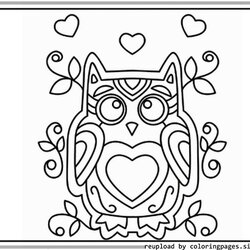 Excellent Cute Owl Coloring Pages To Print Home Baby Owls Library Colouring Valentines Popular Clip
