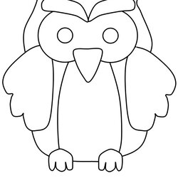 Great Owl Coloring Pages For Kids Printable Cute Owls Outline Template Library Cartoon Bird Birds Simple