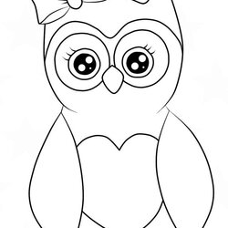 Swell Coloring Pages Kids Free Cute Owl To Print Owls Cutest