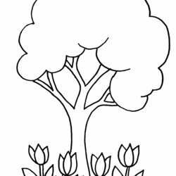 Excellent Free Printable Tree Coloring Pages For Kids Trees Giving Cartoon Flower Sheet Spring Simple
