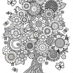 Trees Coloring Books Mandala Mindfulness Mandalas Ill Pages