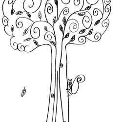 Marvelous Beautiful Tree Trees Kids Coloring Pages Print Color Incredible For