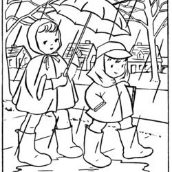 Eminent Free Printable Rainy Day Coloring Pages Kids Rain Spring Season Seasons Sheets Drawing School Color
