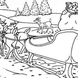Santa And Reindeer Coloring Pages Printable Home Christmas Claus Popular