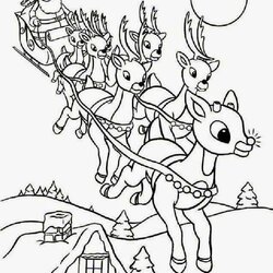Coloring Pages Reindeer Free And Printable Santa Christmas Rudolf Sheets Colouring Color Kids Sheet Claus