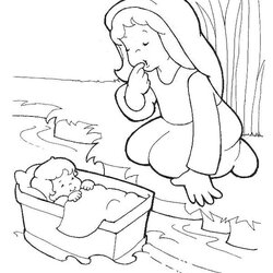 Tremendous Printable Bible Coloring Pages For Kids Moses Baby Basket Boat Sheets His Manna Preschool Safe