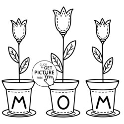 Free Happy Birthday Mom Printable Coloring Pages Download Mothers Flowers Kids Mother Drawing Color Flower