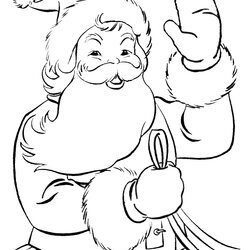 High Quality Free Printable Santa Coloring Pages For Kids