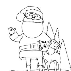 Superior Free Printable Santa Claus Coloring Pages For Kids Reindeer And