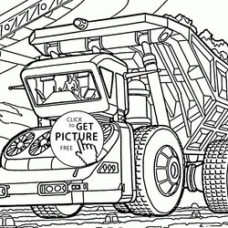 Wizard Dump Truck Drawing At Free Download Coloring Pages Printable Kids Trucks Toy Monster Garbage Trailer