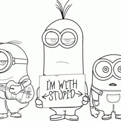 Sublime Minions Coloring Pages Bob Home Kids Stupid Popular Comments Adults