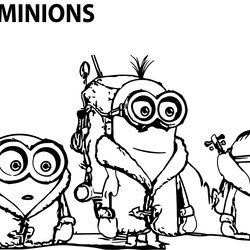 Excellent Minion Movie Minions Coloring Page Pages Kevin Bob Color Cute Printable Characters Cartoon Popular