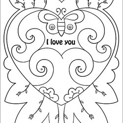 Top Day Coloring Pages Free Printable Valentines Card Cards Valentine Heart Kids Drawing Simple Happy