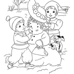 Free Printable Winter Coloring Pages For Kids Christmas Sheets Season Snowman Colouring Drawing Preschool