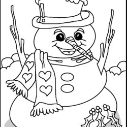 Marvelous Free Printable Coloring Pages Of Winter Scenes Download Sheets Library Snowman
