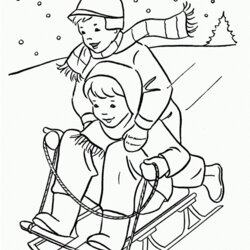 Wizard Free Printable Winter Coloring Pages Sledding