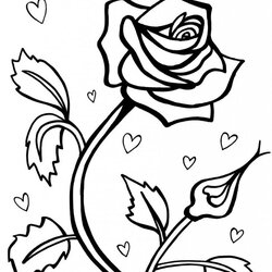 Wonderful Rose Coloring Pages Hearts And Roses Adult