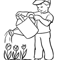 Capital Coloring Pages Plants Home Watering
