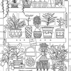 Plants Printable Adult Coloring Page From