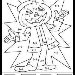 Fantastic Best Printable Halloween Math Coloring Pages For Free At