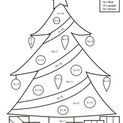 The Highest Quality Math Coloring Pages Christmas Number Color Worksheets Tree Grade Addition Printable