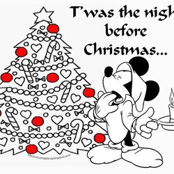 Perfect Disney Coloring Page Mickey Mouse Christmas Pages Sheets Printable Minnie Santa Tree Xmas There Lots