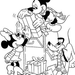 Brilliant Mickey Mouse Christmas Coloring Pages Best For Kids Friends Cartoon Printable Disney Colouring
