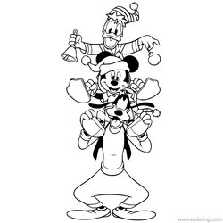 Cool Mickey Mouse Christmas Coloring Pages With Goofy And Donald Resolution Info Type File Size Printable