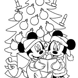 Excellent Mickey Mouse Christmas Coloring Pages Best For Kids Minnie And Page