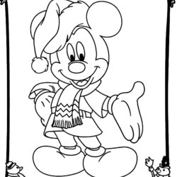 Wizard Mickey Mouse Christmas Coloring Pages Best For Kids Minnie Mice Color Drawing Cinderella Pencil