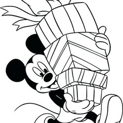 Wonderful Christmas Coloring Pages Mickey Mouse At Free Download Printable