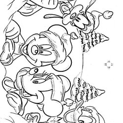 Fine Mickey Mouse Christmas Coloring Pages Free Printable Print Recommended Color