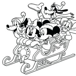 Mickey Christmas Coloring Pages At Free Printable Mouse Disney Winter Friends Drawing Kids Minnie Color